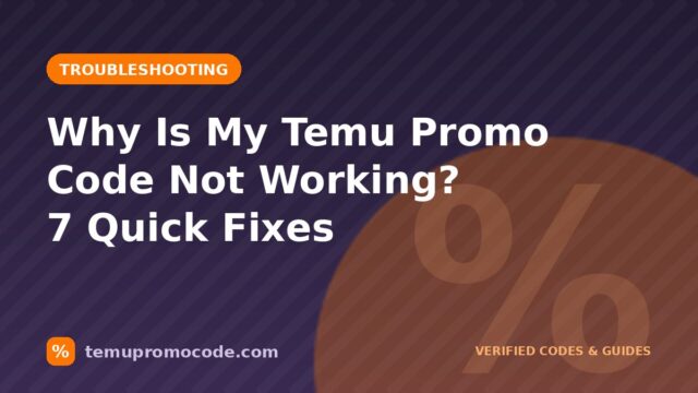 Guide cover: fixing a Temu promo code that is not working